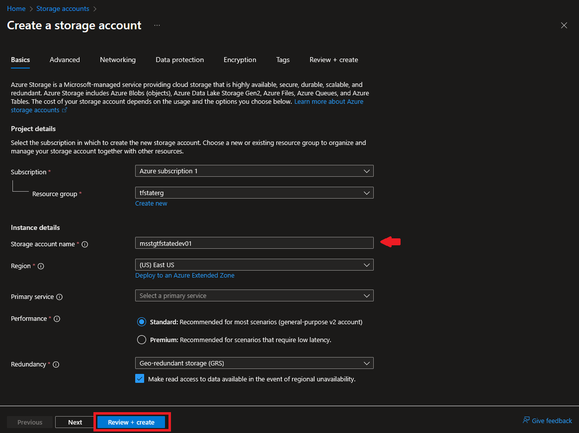Create Storage Account in Azure Portal (Part 1).