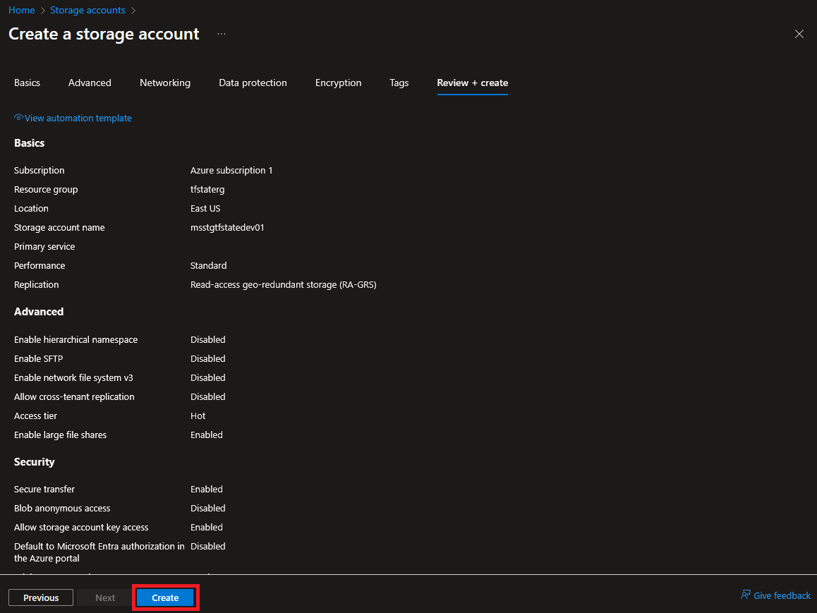Create Storage Account in Azure Portal (Part 2).