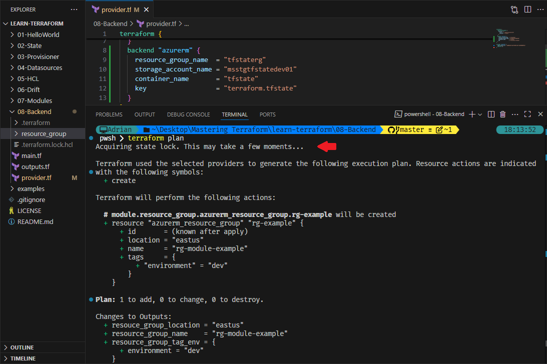 Terraform Plan with Backend config.