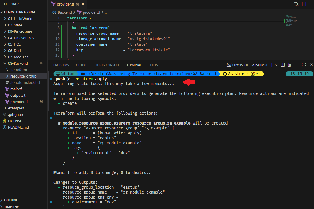 Terraform Apply with Backend config (Part 1).