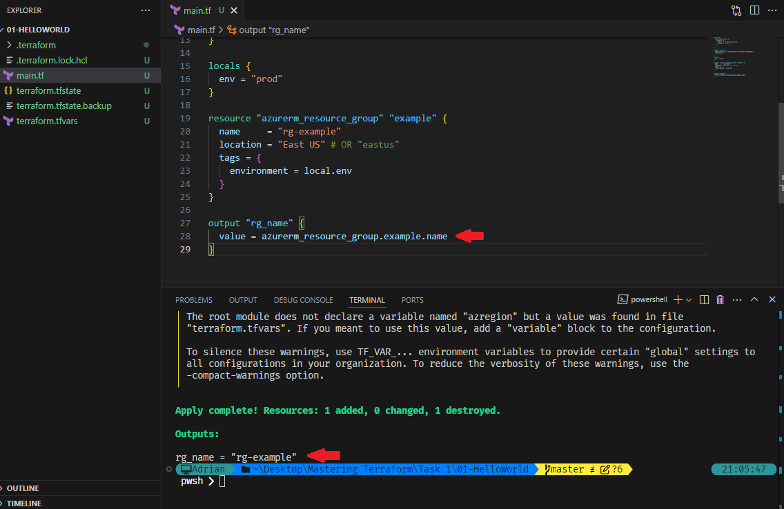 Use terraform output.