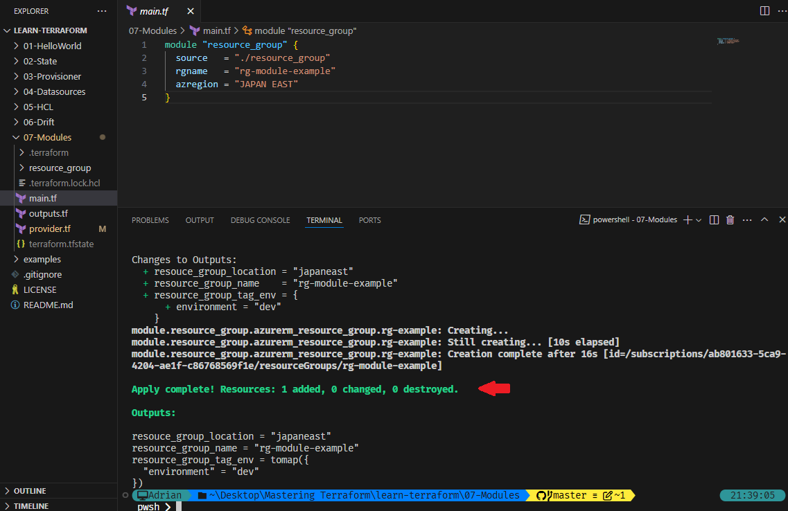 Terraform module resource group.