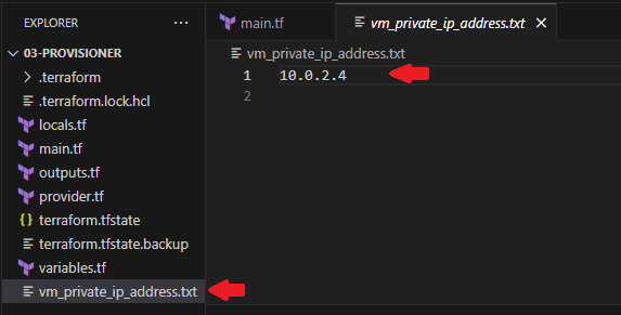 Verify Private IP Address in generated text file.