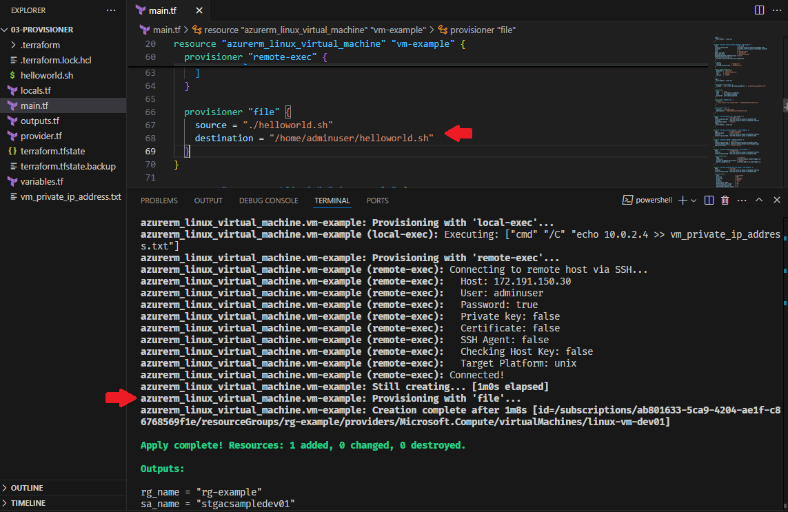 Terraform file provsioner.